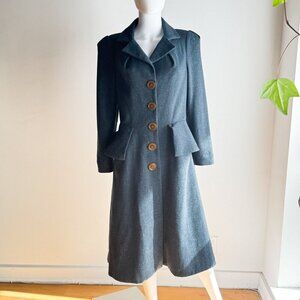 Vivienne Westwood Dust Blue Grey Lightweight Wool Blend Coat 46/M